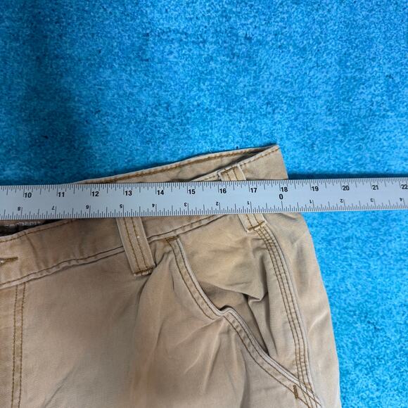 Carhartt Double Knee Carpenter Pants 40x30 Relaxed Fit Tan Workwear Distressed - Picture 3 of 16
